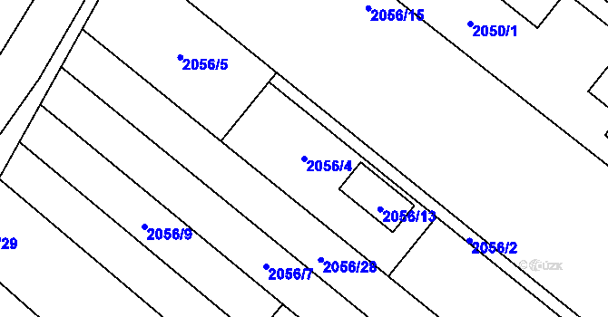 Parcela st. 2056/4 v KÚ Vyškov, Katastrální mapa