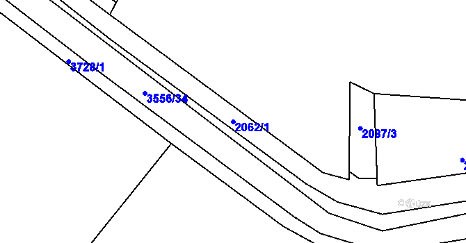 Parcela st. 2062/1 v KÚ Vyškov, Katastrální mapa
