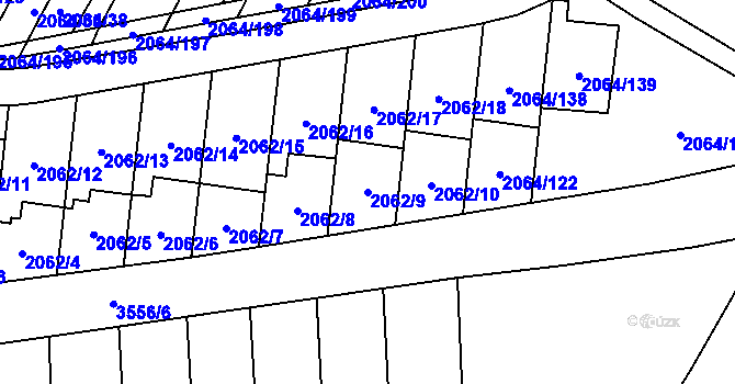 Parcela st. 2062/9 v KÚ Vyškov, Katastrální mapa