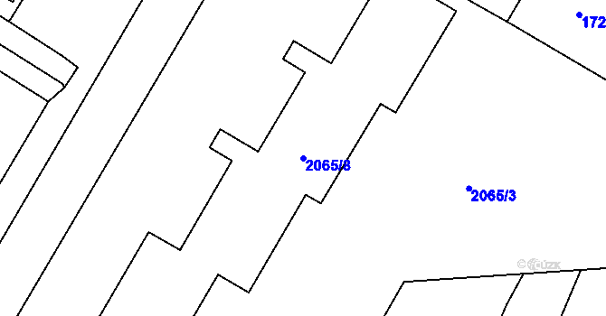 Parcela st. 2065/8 v KÚ Vyškov, Katastrální mapa
