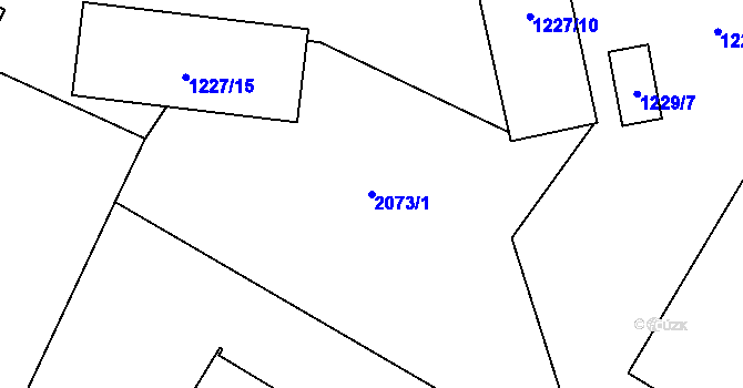 Parcela st. 2073/1 v KÚ Vyškov, Katastrální mapa