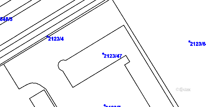 Parcela st. 2123/47 v KÚ Vyškov, Katastrální mapa