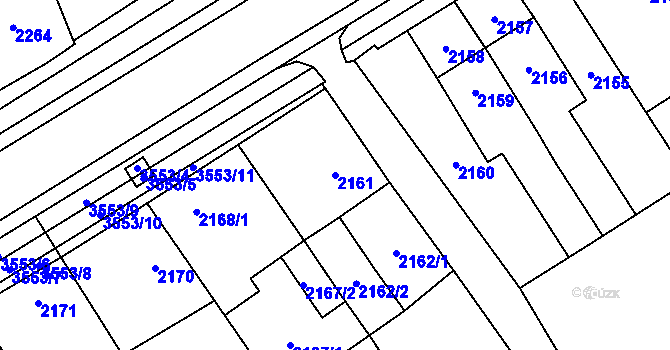 Parcela st. 2161 v KÚ Vyškov, Katastrální mapa