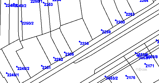 Parcela st. 2256 v KÚ Vyškov, Katastrální mapa