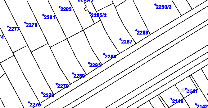 Parcela st. 2284 v KÚ Vyškov, Katastrální mapa
