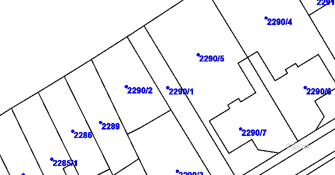 Parcela st. 2290/1 v KÚ Vyškov, Katastrální mapa