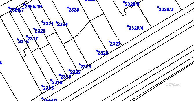 Parcela st. 2326 v KÚ Vyškov, Katastrální mapa