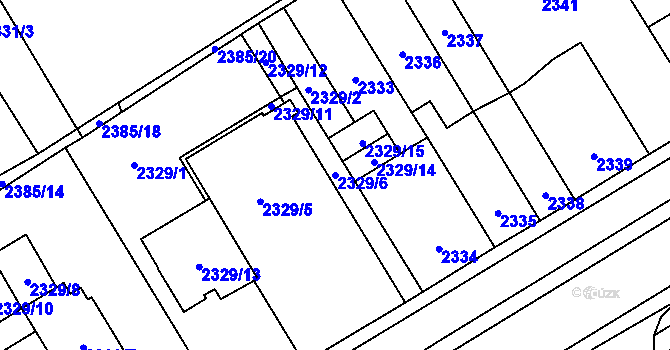 Parcela st. 2329/6 v KÚ Vyškov, Katastrální mapa
