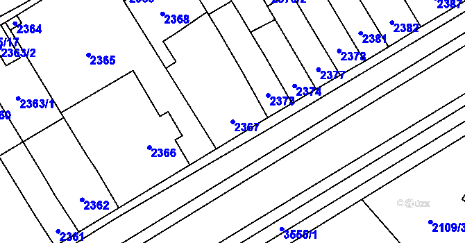 Parcela st. 2367 v KÚ Vyškov, Katastrální mapa