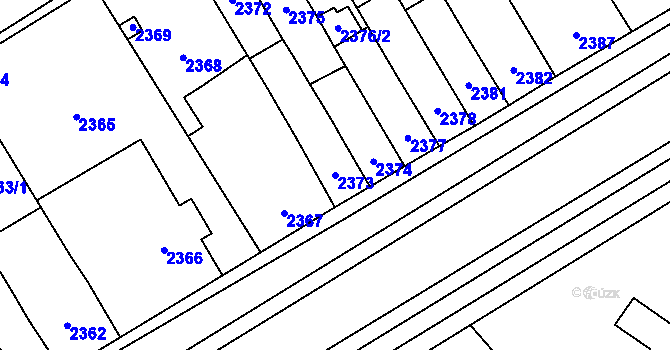 Parcela st. 2373 v KÚ Vyškov, Katastrální mapa