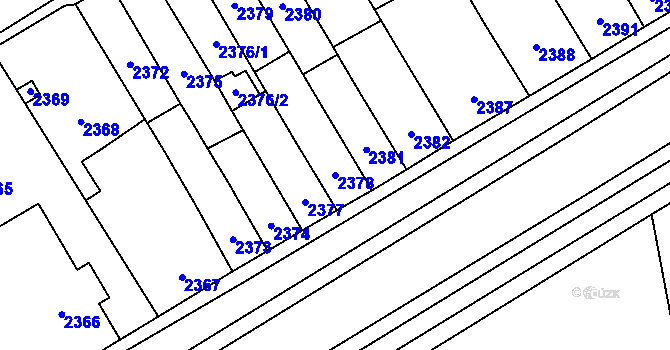 Parcela st. 2378 v KÚ Vyškov, Katastrální mapa
