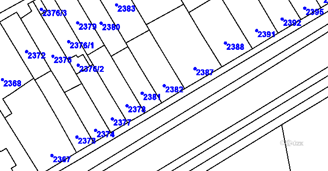 Parcela st. 2382 v KÚ Vyškov, Katastrální mapa