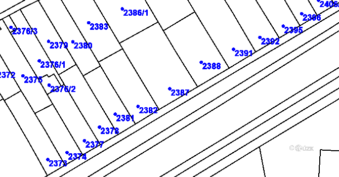 Parcela st. 2387 v KÚ Vyškov, Katastrální mapa