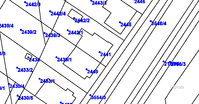 Parcela st. 2441 v KÚ Vyškov, Katastrální mapa