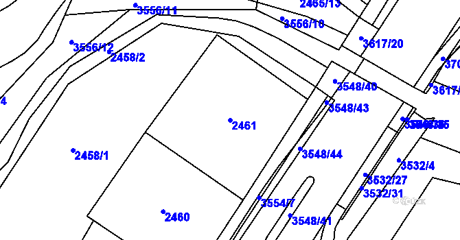 Parcela st. 2461 v KÚ Vyškov, Katastrální mapa