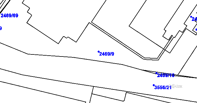 Parcela st. 2469/9 v KÚ Vyškov, Katastrální mapa