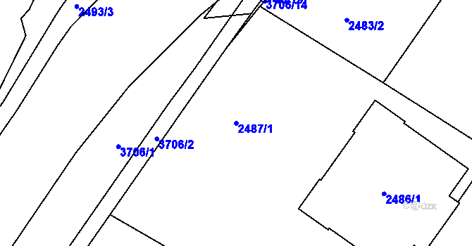 Parcela st. 2487/1 v KÚ Vyškov, Katastrální mapa