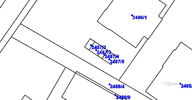 Parcela st. 2487/3 v KÚ Vyškov, Katastrální mapa