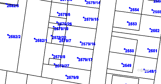 Parcela st. 2579/16 v KÚ Vyškov, Katastrální mapa