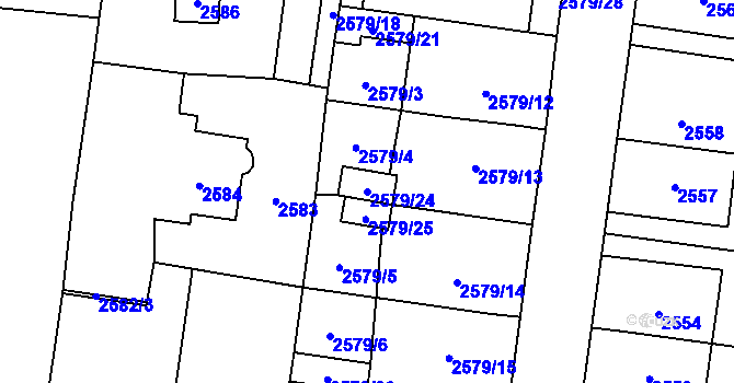 Parcela st. 2579/24 v KÚ Vyškov, Katastrální mapa