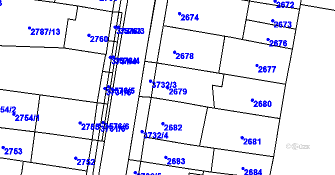 Parcela st. 2679 v KÚ Vyškov, Katastrální mapa