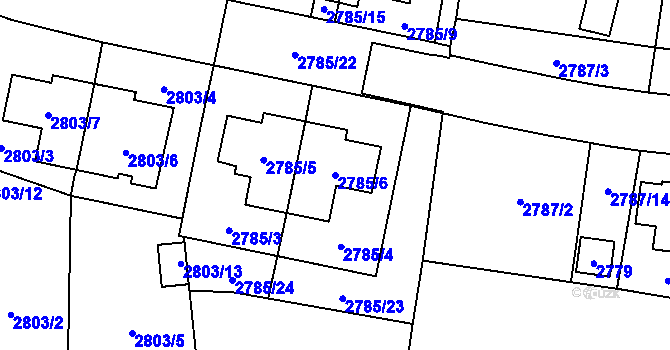 Parcela st. 2785/6 v KÚ Vyškov, Katastrální mapa