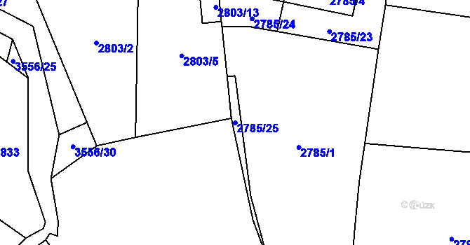 Parcela st. 2785/25 v KÚ Vyškov, Katastrální mapa