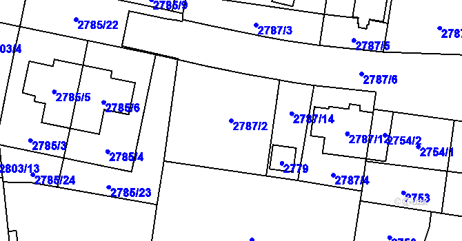 Parcela st. 2787/2 v KÚ Vyškov, Katastrální mapa