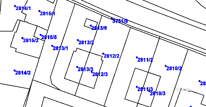 Parcela st. 2812/2 v KÚ Vyškov, Katastrální mapa