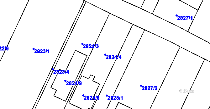 Parcela st. 2824/4 v KÚ Vyškov, Katastrální mapa