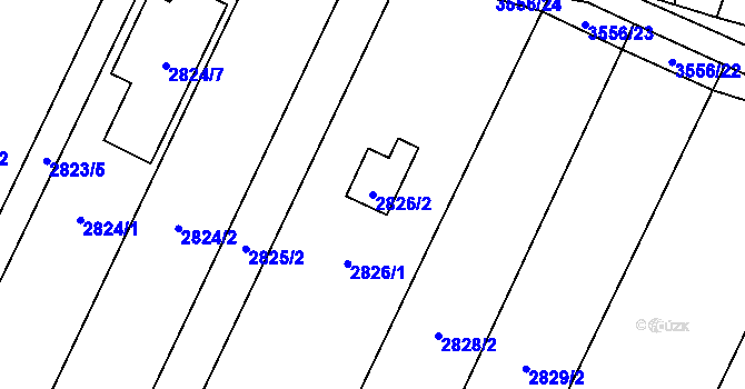 Parcela st. 2826/2 v KÚ Vyškov, Katastrální mapa