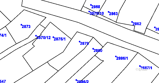 Parcela st. 2879 v KÚ Vyškov, Katastrální mapa