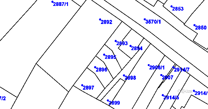 Parcela st. 2895 v KÚ Vyškov, Katastrální mapa