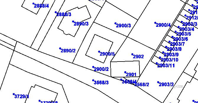 Parcela st. 2900/5 v KÚ Vyškov, Katastrální mapa