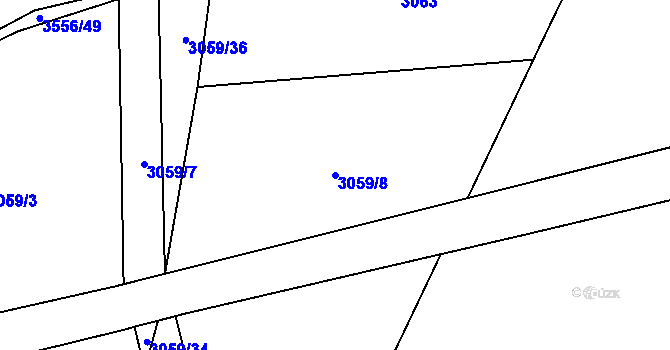 Parcela st. 3059/8 v KÚ Vyškov, Katastrální mapa