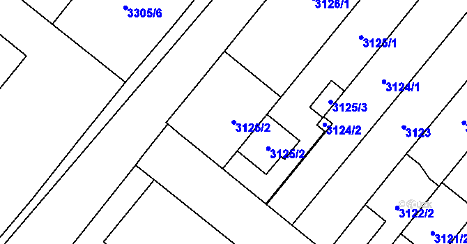 Parcela st. 3126/2 v KÚ Vyškov, Katastrální mapa