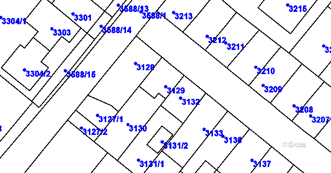 Parcela st. 3129 v KÚ Vyškov, Katastrální mapa