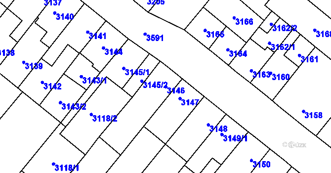 Parcela st. 3146 v KÚ Vyškov, Katastrální mapa