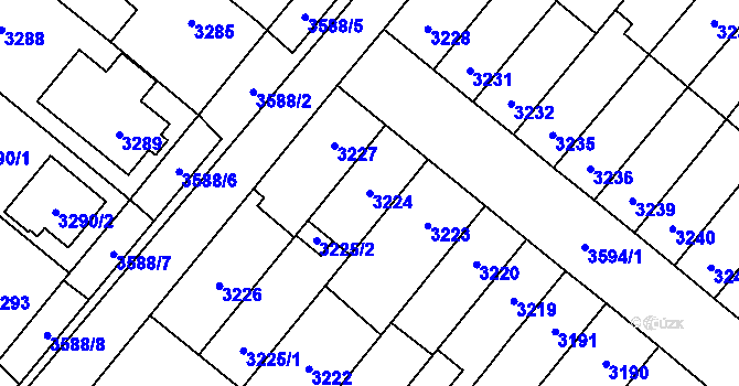 Parcela st. 3224 v KÚ Vyškov, Katastrální mapa