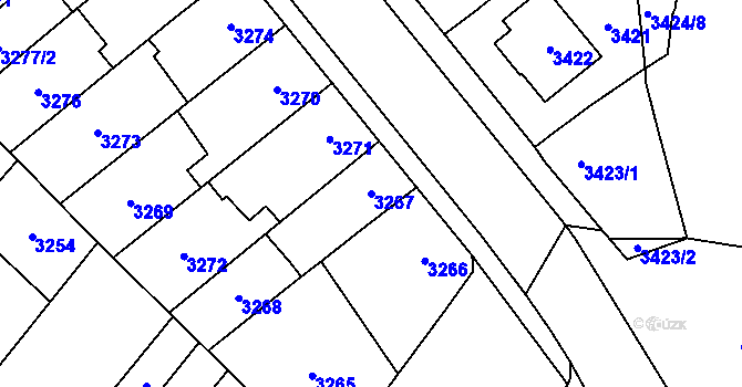 Parcela st. 3267 v KÚ Vyškov, Katastrální mapa