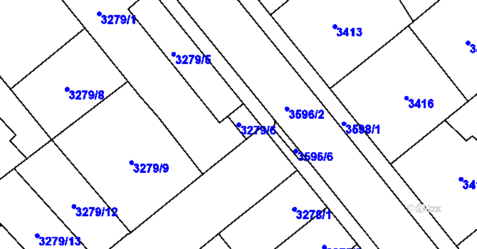 Parcela st. 3279/6 v KÚ Vyškov, Katastrální mapa