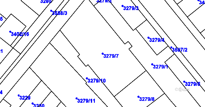Parcela st. 3279/7 v KÚ Vyškov, Katastrální mapa