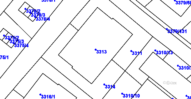 Parcela st. 3313 v KÚ Vyškov, Katastrální mapa
