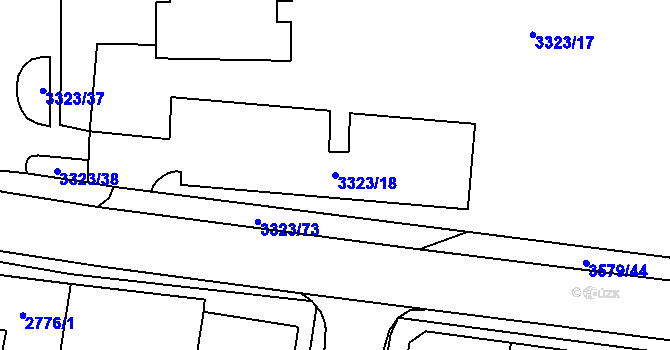 Parcela st. 3323/18 v KÚ Vyškov, Katastrální mapa