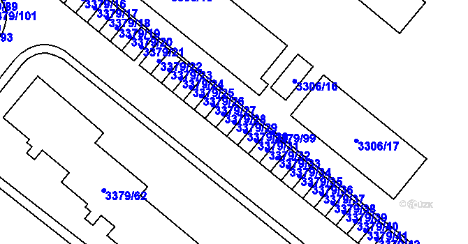 Parcela st. 3379/29 v KÚ Vyškov, Katastrální mapa
