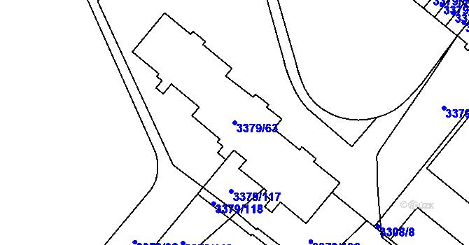 Parcela st. 3379/63 v KÚ Vyškov, Katastrální mapa