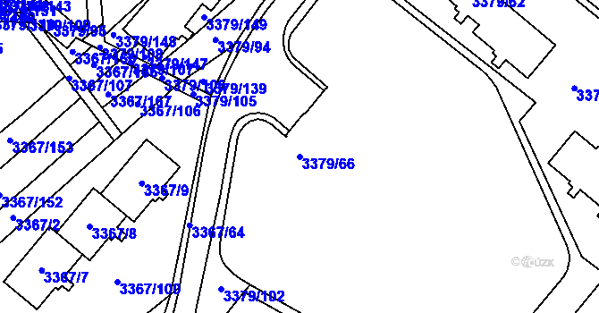 Parcela st. 3379/66 v KÚ Vyškov, Katastrální mapa