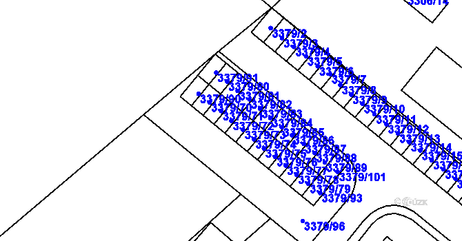 Parcela st. 3379/72 v KÚ Vyškov, Katastrální mapa