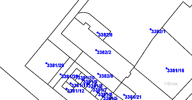 Parcela st. 3382/2 v KÚ Vyškov, Katastrální mapa