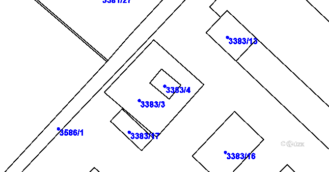 Parcela st. 3383/4 v KÚ Vyškov, Katastrální mapa